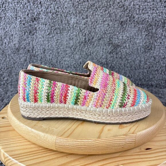 Joie Cara Raffia Espadrilles Women 7 Multicolor Slip On Shoe Comfort Flat Loafer - Picture 4 of 9